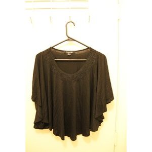 Forever 21 black flowy tunic top